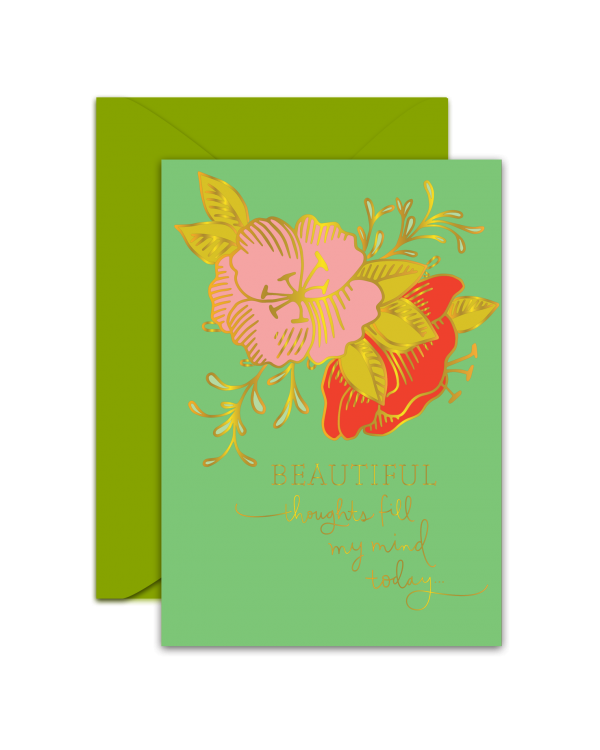 Greeting Card - GC2916-HAP001 - BEAUTIFUL thoughts fill my mind today