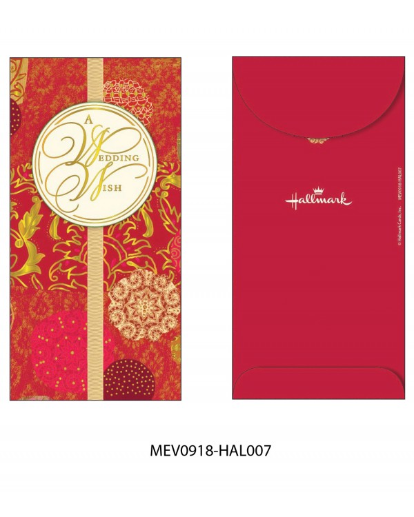 Money Envelope Large - MEV0918-HAL007 - Flowers - A Wedding Wish